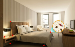 Pluskwy w pokoju hotelowym